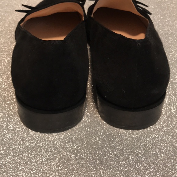 Stuart Weitzman Keegan Bow Flat Loafers In Black Suede. 10 1/2 - Picture 4 of 7